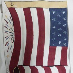 Large Hand Painted Canvas Flag/ American Flag/ Old Glory